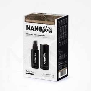 NANO FIBERS MARRON PACK FIBRA CAPILAR+FIJADOR